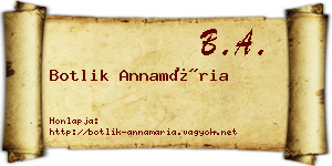 Botlik Annamária névjegykártya